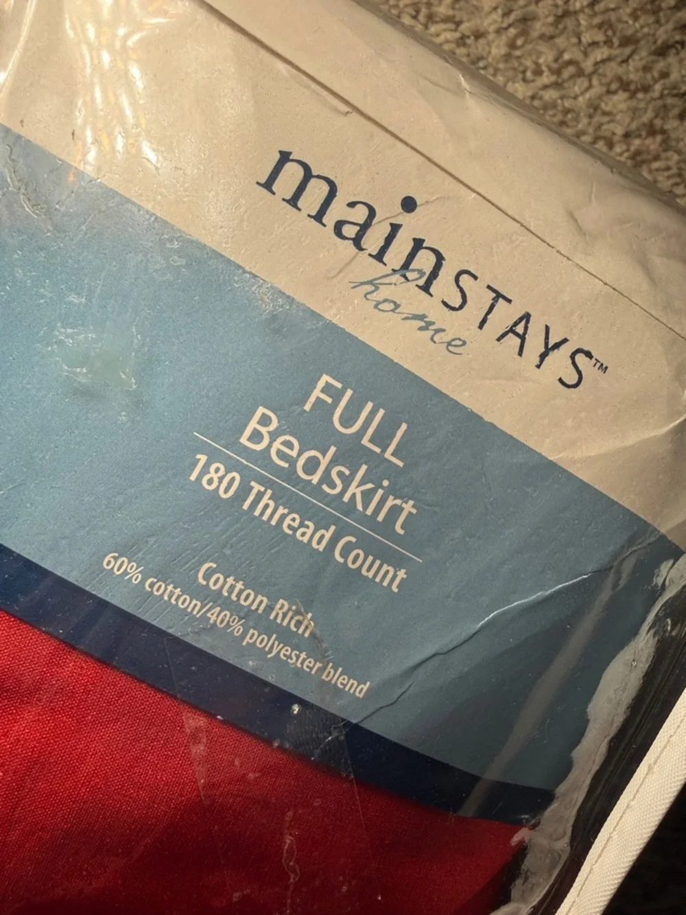 Mainstays Home Autumn Red Full Size Bed Skirt‎